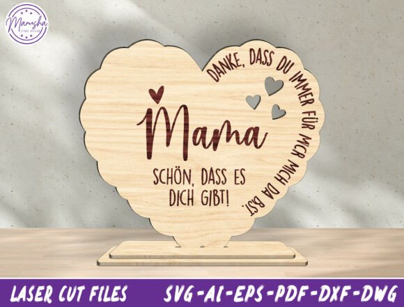 German Mother's Day Sign Laser Cut File: A Heartfelt Design