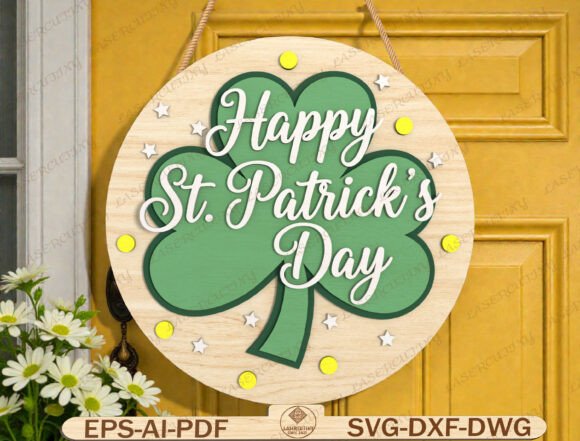 Happy St Patrick’s Day Round Sign SVG: Your Festive Doorway