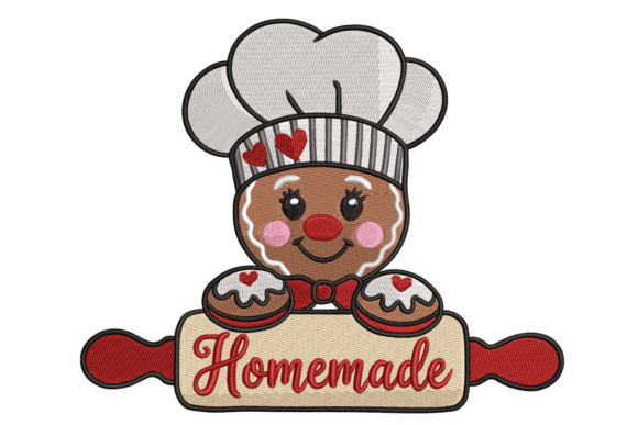 Homemade Gingerbread Chef: Sweet Embroidery for Your Kitchen