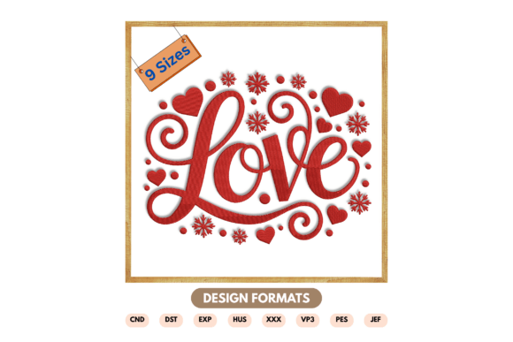 Love Embroidery Design: Blending Romance with Winter Charm