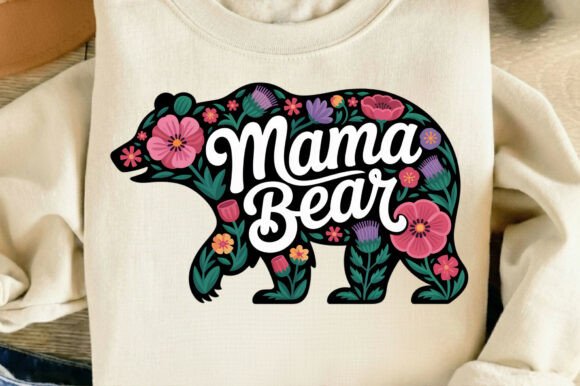 Mama Bear Floral Mother's Day PNG: A Design Asset for Every Crafter