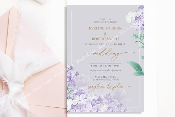 Purple Spring Flowers Gold Font: The Wedding Suite