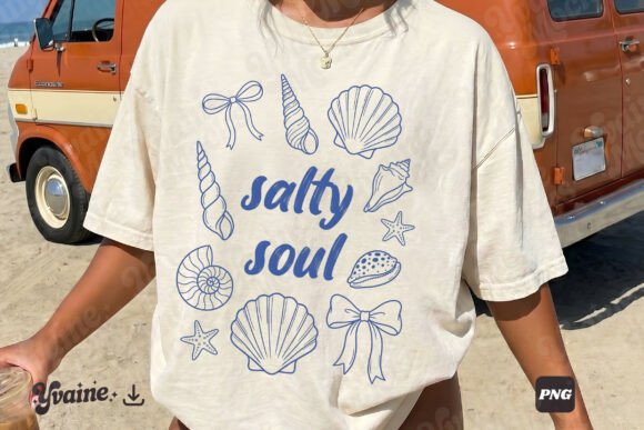 Summer Salty Soul Coastal Doodle: SVG & PNG Design