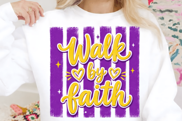 Walk by Faith Christian PNG: A Bold Graphic for Uplifting Projects